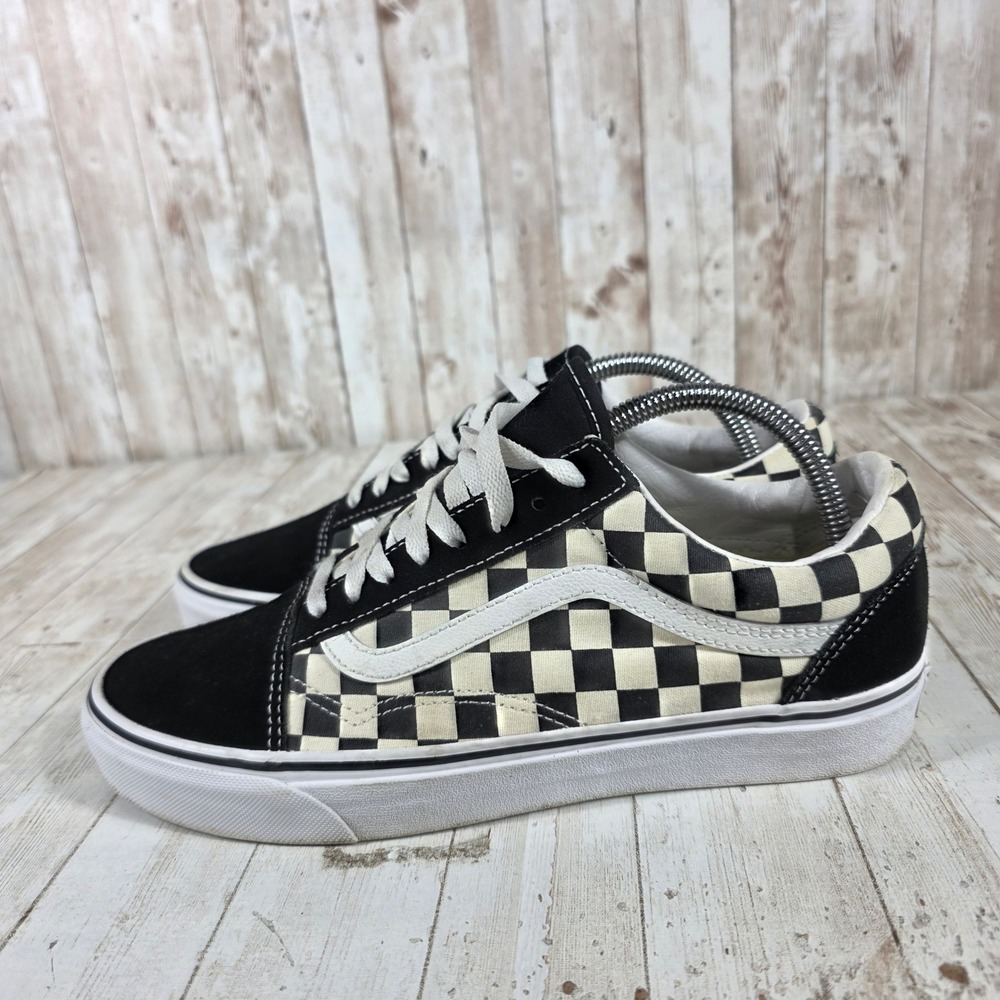 Vans Old Skool‎ Checkerboard Black White Mens 9 Skate Shoes VN0A38G1P0S - Picture 2 of 7